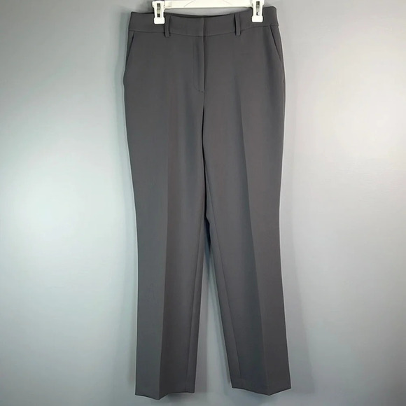 HILARY RADLEY High Waisted Straight Leg Trousers Dress Pants Grey Size 8 - Picture 9 of 9